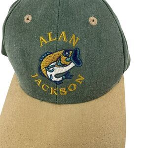 Alan Jackson Hat Vintage Snapback Embroidered Bass Fishing Signatures Superstars